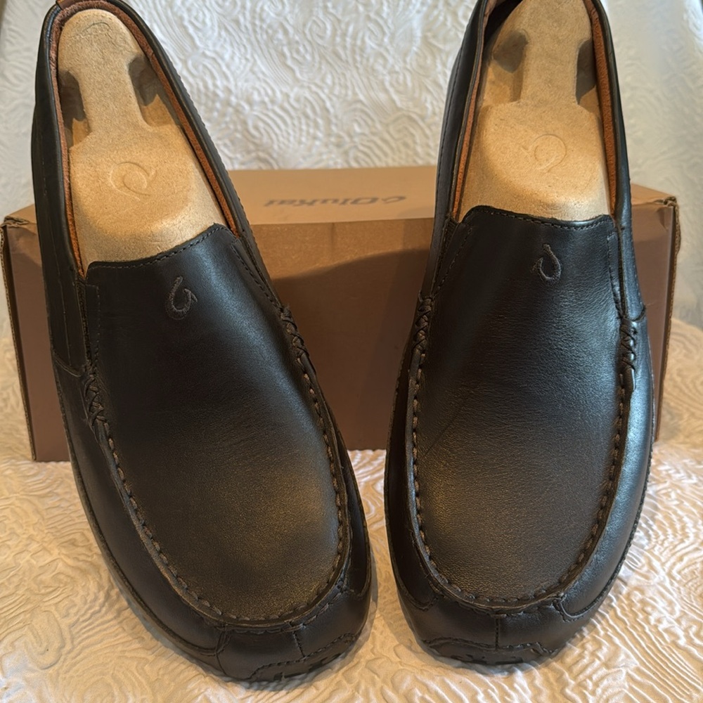 Olukai Men's Black Leather Shoes - Picture 2 of 4